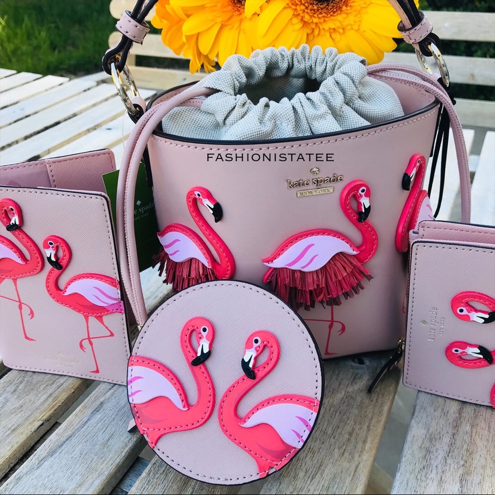Kate spade flamingo pippa Vellum Wallet Coin set - Picture 2 of 8